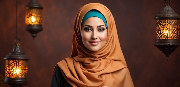 Bela garota muçulmana de hijab