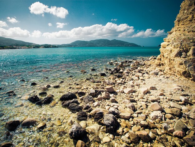 Bela ilha, Zakynthos, Grécia. Horário de verão.