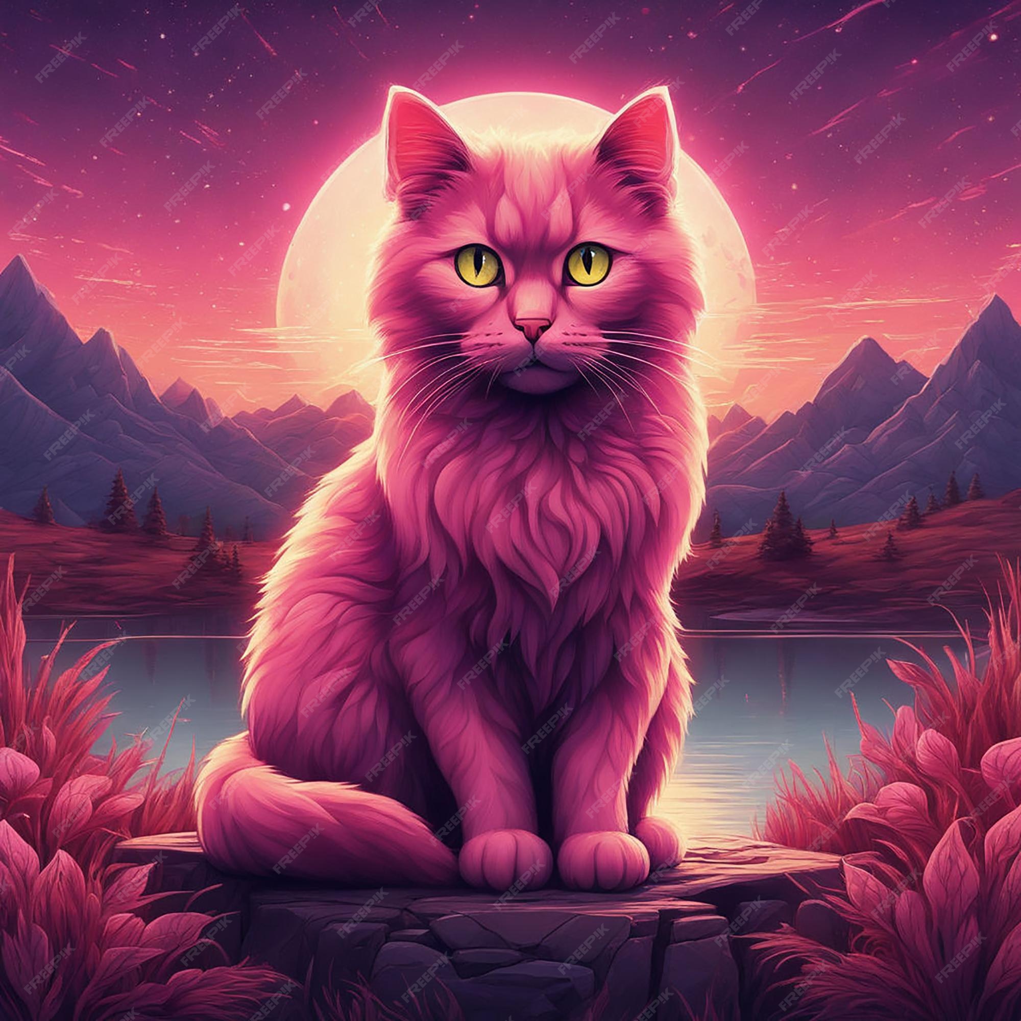 Bela imagem de ilustrações de gato realista