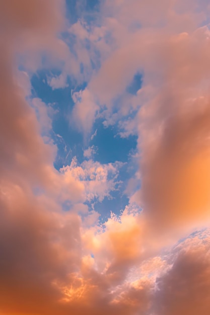 Bela imagem de um céu nublado rosa