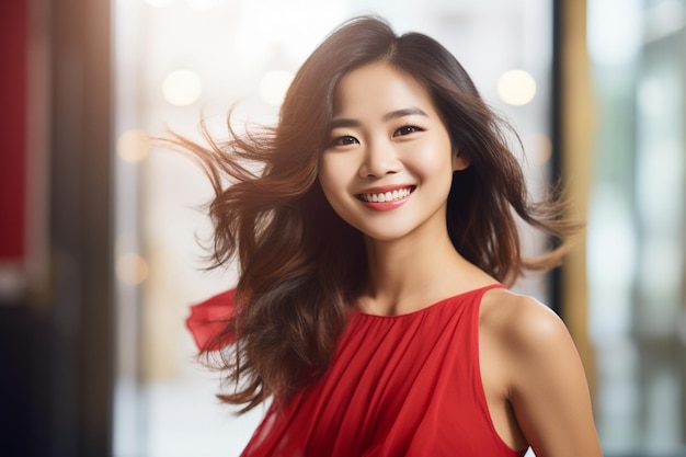 Bela jovem modelo feminino asiático
