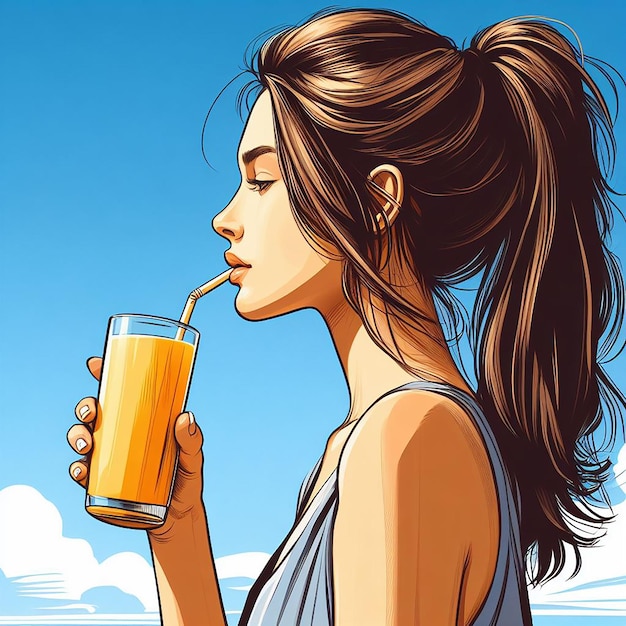 bela jovem mulher segurando um copo de suco alimentação saudável dieta produtos orgânicos estilo de vida saudável