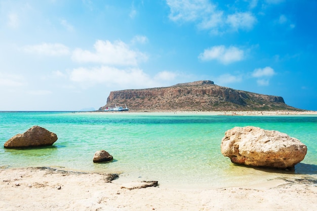 Bela lagoa de Balos na ilha de Creta, Grécia