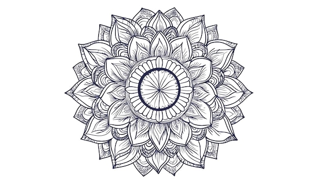 Bela mandala moderna em fundo branco