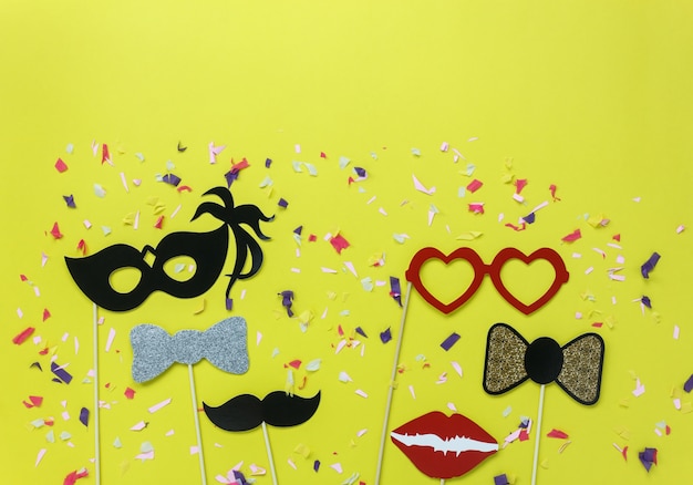 bela máscara de festa de carnaval ou adereços de cabine de fotos