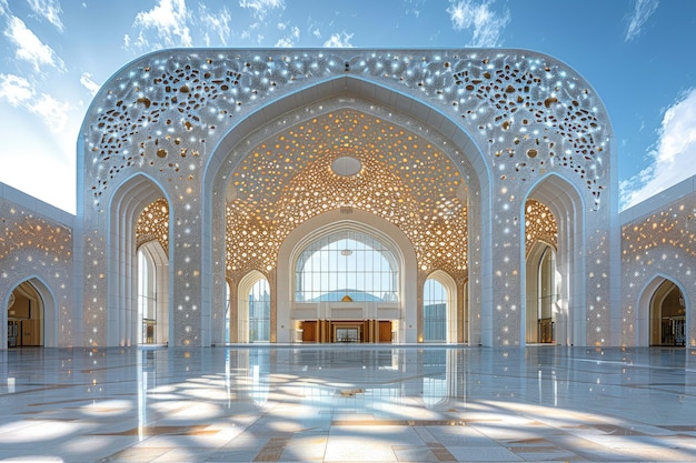 bela mesquita contra uma pura atmosfera serena e divina fotografia profissional