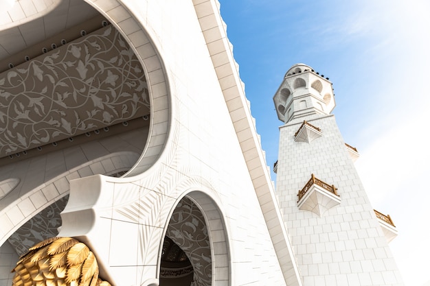 Bela mesquita em Abu Dhabi Grande Mesquita Sheikh Zayed nos Emirados Árabes Unidos