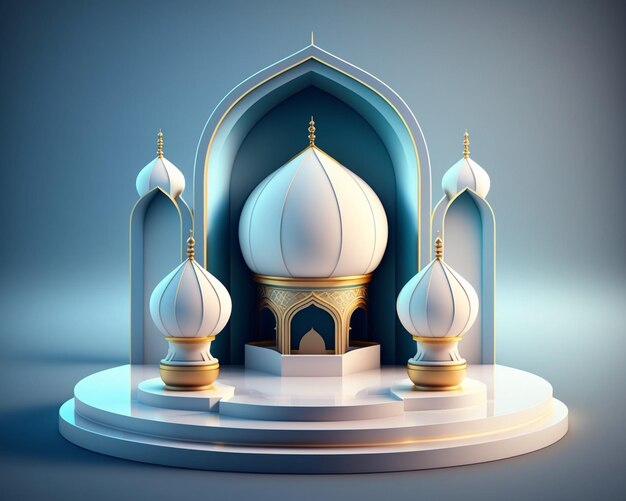 bela mesquita incrível com ai generativa de fundo de luxo