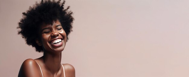 Foto bela mulher afro-americana.