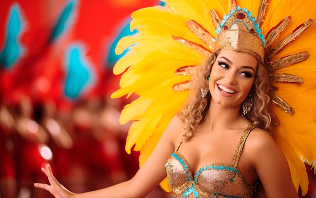 Foto bela mulher loira vestida para o carnaval