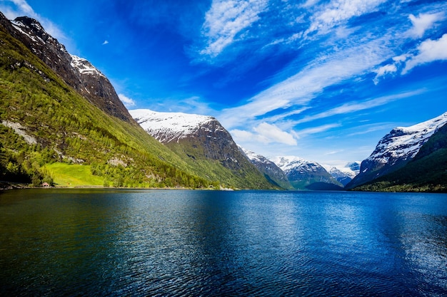 Bela natureza paisagem natural da Noruega.