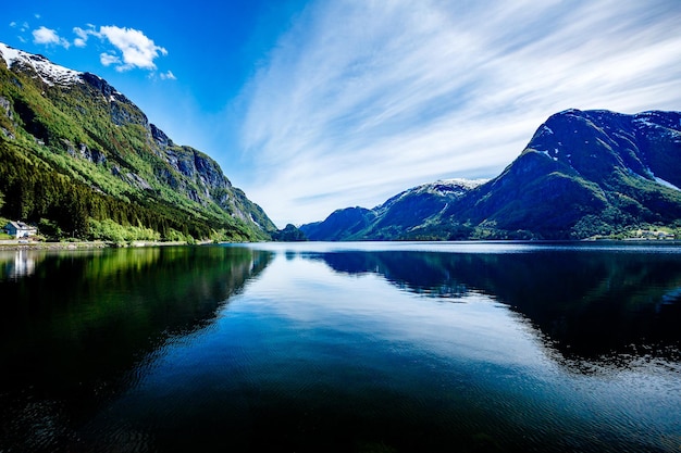 Bela natureza paisagem natural da Noruega.