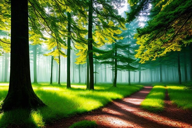 bela paisagem de floresta mágica