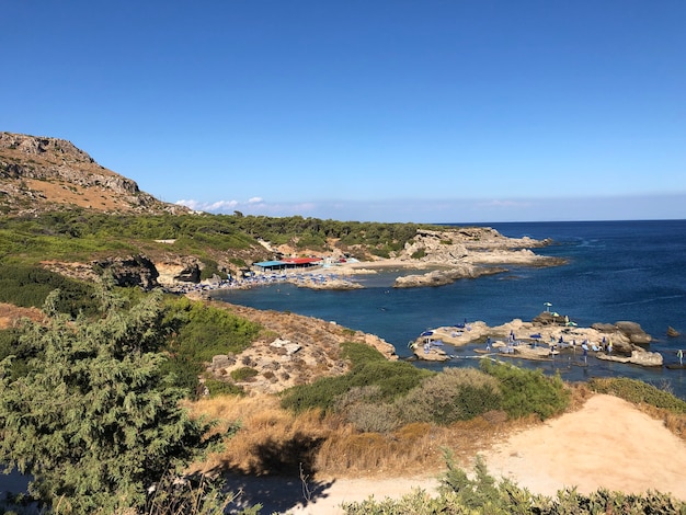 Bela paisagem de verão de Rhodes, Grécia