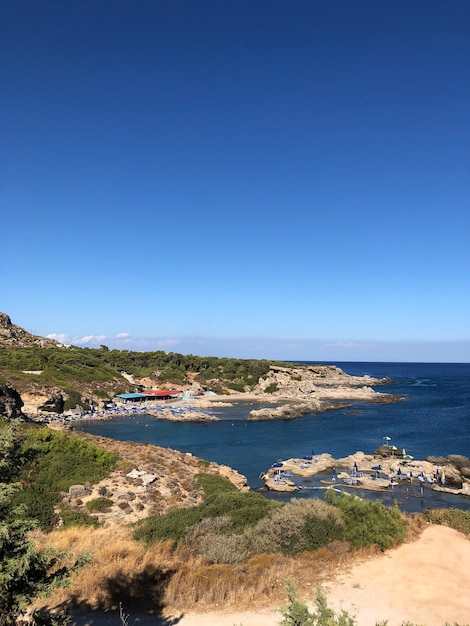 Bela paisagem de verão de Rhodes, Grécia