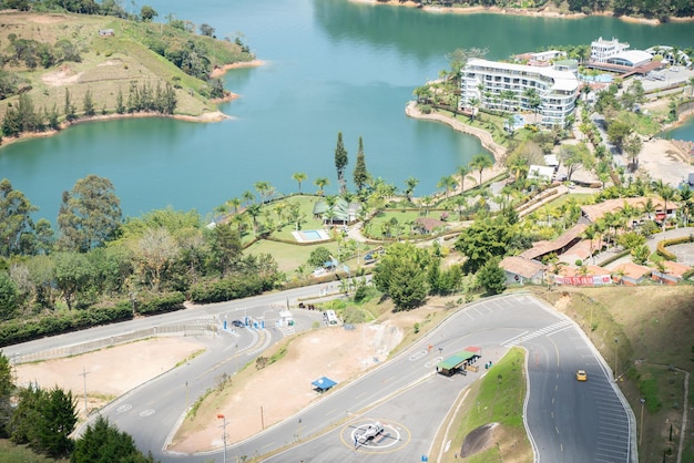 Foto bela paisagem em el penol guatape medellín colômbia