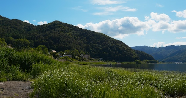 Bela paisagem em Kawaguchiko do Japão