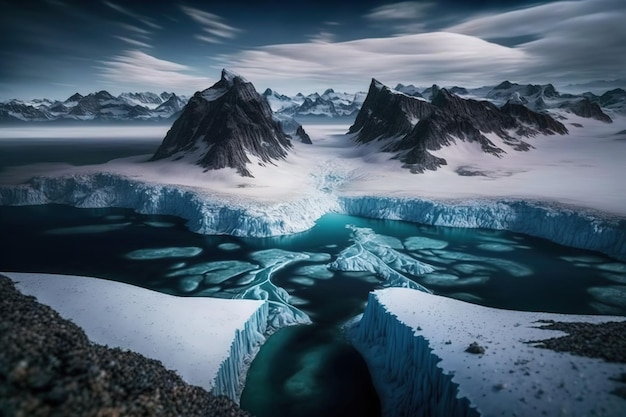 Bela paisagem glacial da Antártica