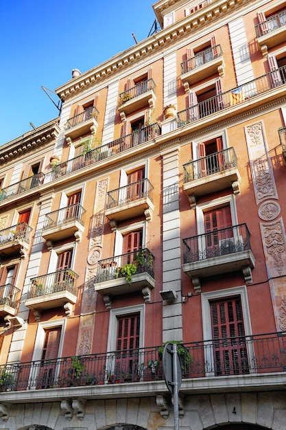 Bela paisagem histórica da vista urbana Barcelona Catalunha Espanha