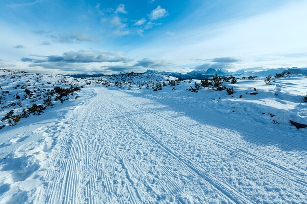 Bela paisagem montanhosa de inverno (Rittner ou Ritten Horn, Itália)
