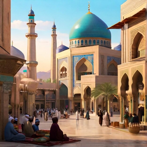 Foto bela pintura a mesquita umayyad