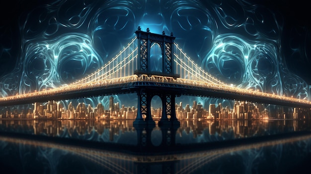Bela ponte de Manhattan em Nova Iorque, EUA Allu