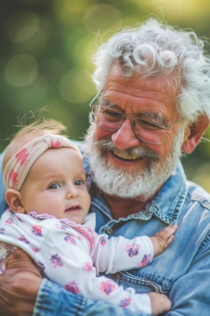 Foto bela sessão de fotos do dia do pai em poses adoráveis e sorridente lugar maravilhoso na natureza