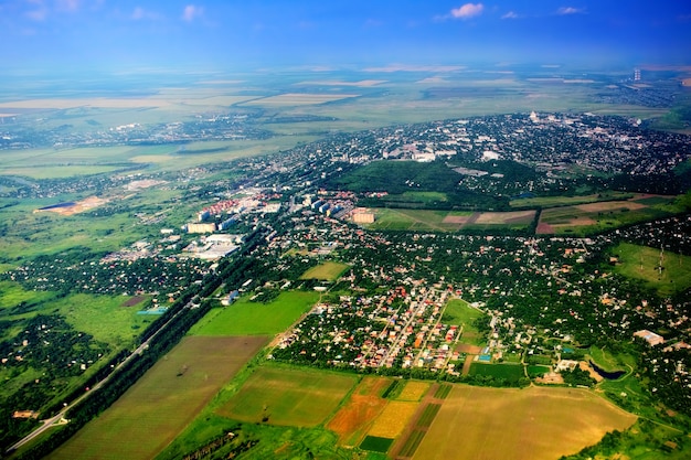 Bela vista acima da terra no marco para baixo.