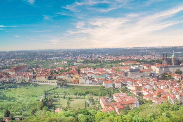 Bela vista da Catedral de São Vito, Castelo de Praga e Mala Strana em Praga, República Tcheca