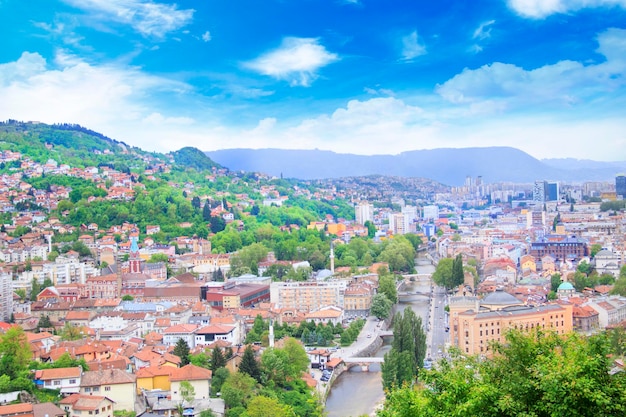 Bela vista da cidade de Sarajevo, Bósnia e Herzegovina