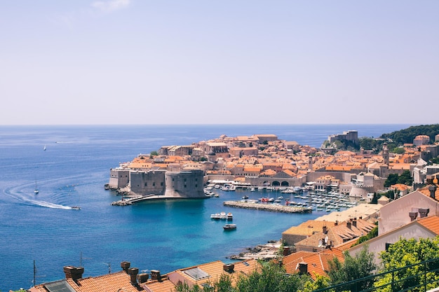 Bela vista da cidade velha de Dubrovnik Croácia