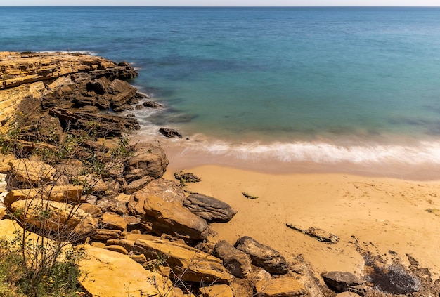 Bela vista da praia da Luz na região de Lagos