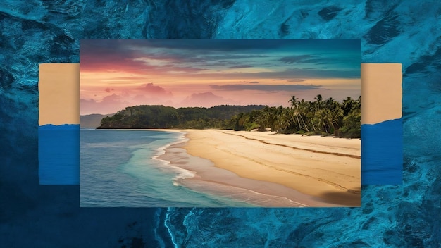 Foto bela vista da praia, paisagem marinha da ilha na província de trad, a leste da tailândia, com fundo de água azul.