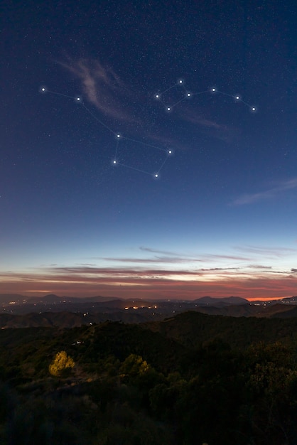 Foto bela vista das constelações