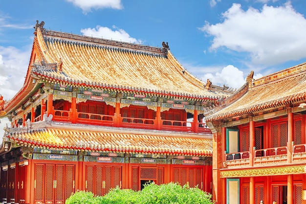 Bela vista de Yonghegong Lama Temple.Beijing.