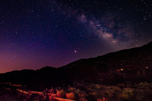 Bela vista do céu noturno com estrelas