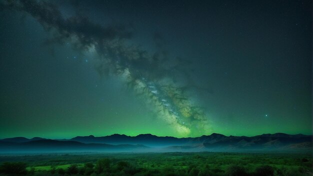 bela vista do céu verde do nirvana