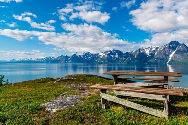 Bela vista do fiorde na Noruega