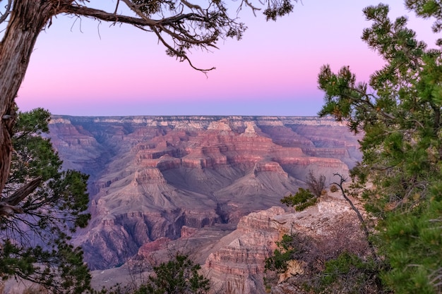 Bela vista do Grand Canyon ao pôr do sol