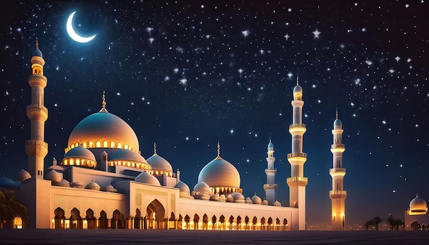 Bela vista noturna da Mesquita