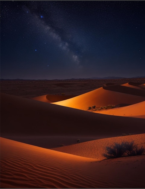 bela vista noturna do deserto