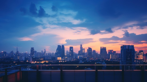 bela vista noturna do horizonte de Xangai china horizonte de Seul AI gerado