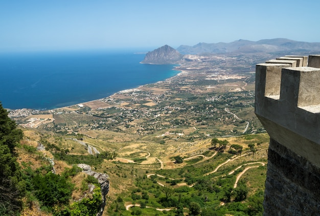 Bela vista panorâmica de erice.