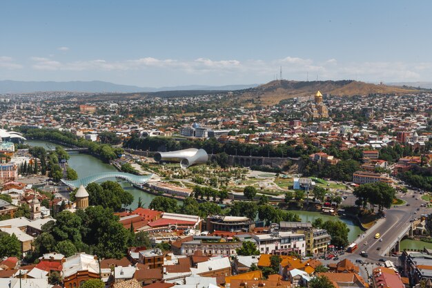 Bela vista panorâmica de tbilisi