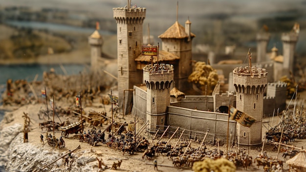 Belagerung von Festungskatapulten und Belagerungstürmen im Verzweifelten Angriff auf das Schloss