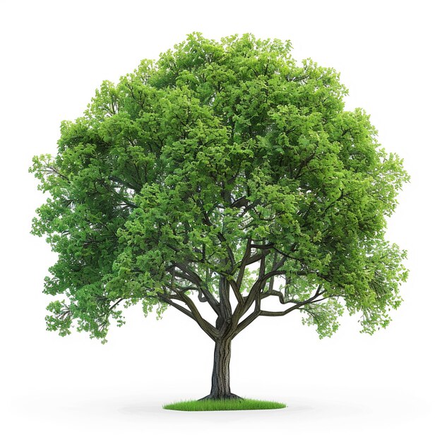 Belas árvores decíduas verdes frescas AI Generative