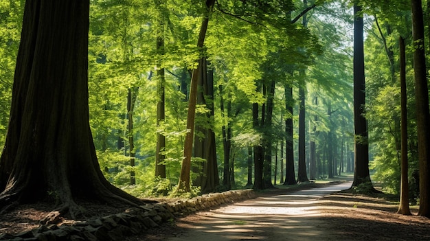 belas árvores verdes no parque