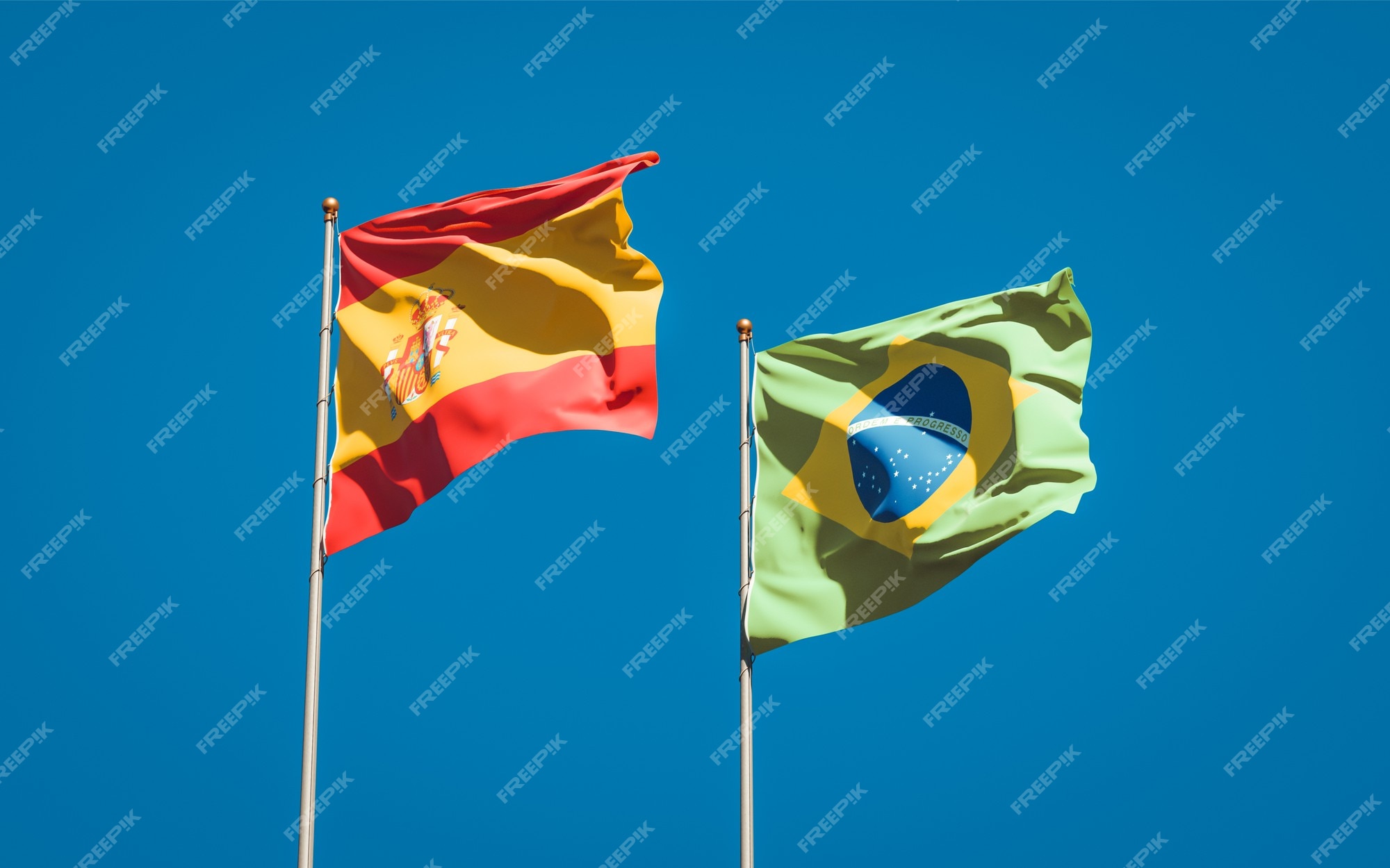 Bandeira da espanha vs brasil