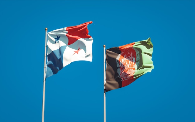 Belas bandeiras estaduais do Afeganistão e do Panamá