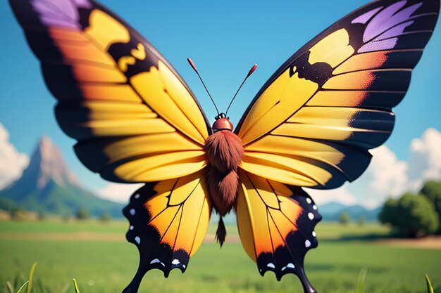 Foto belas borboletas voam flores vida selvagem paisagem da natureza borboleta papel de parede fundo